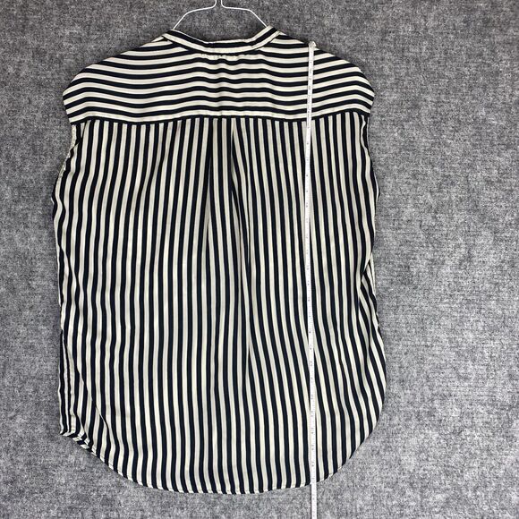 Zara Trafaluc Top Women Medium Black White Stripe Satin - Picture 11 of 11